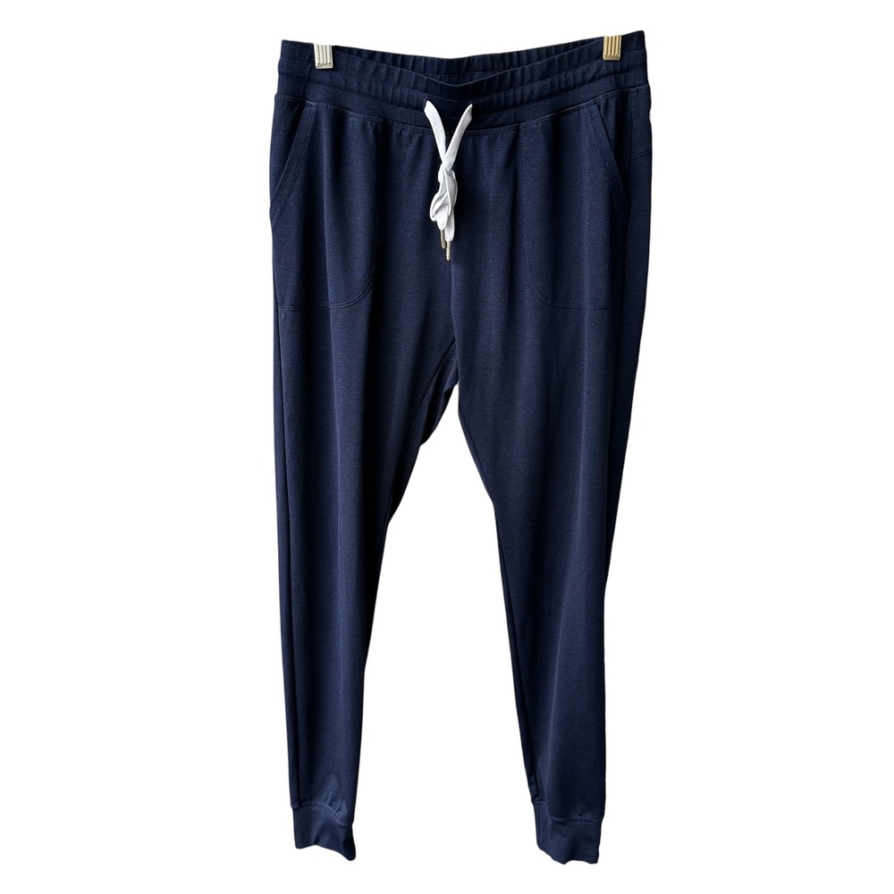 Zyia Active Jogger Pants Navy Blue Drawstring Pockets Tapered Athleisure Medium